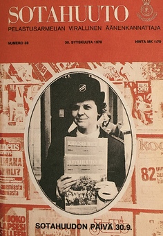 Vuoden 1978 syyskuun numeron kannessa oli kadetti Ritva Lampila lehti myymss.